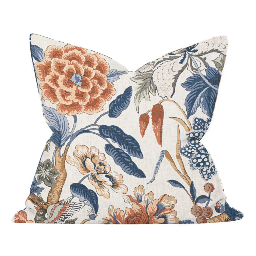 HILL GARDEN Brick and Navy Pillow